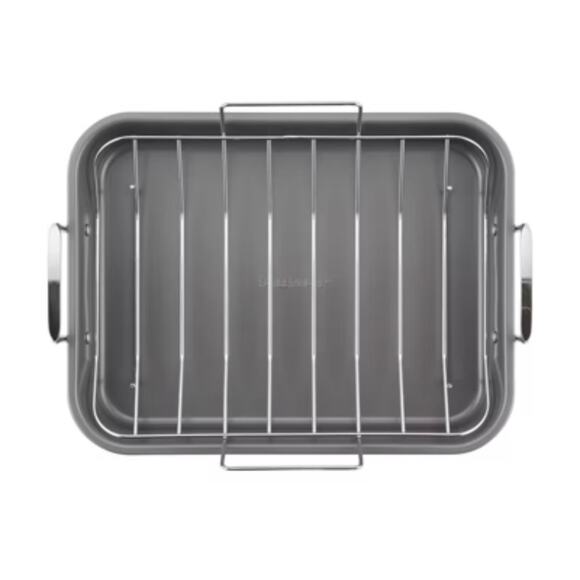 Farberware 12 x 16” Roaster Pan Non-Stick with Removable Chrome Plated U Rack - Picture 4 of 5